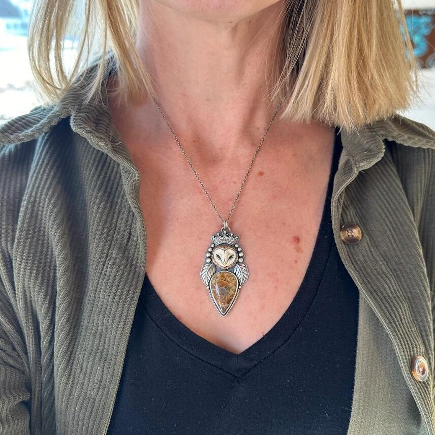 Wholesale Bohemian vintage style owl necklace